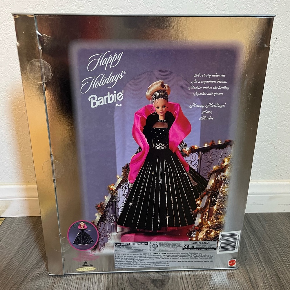 Barbie Holiday Doll in Pink and Black Gown - Picture 2 of 2